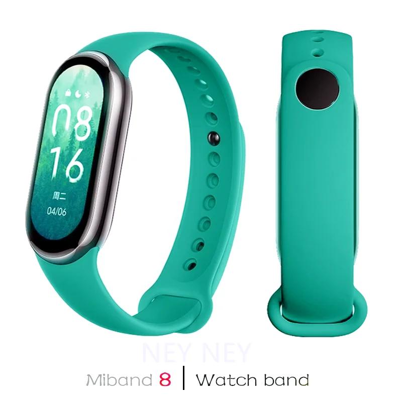 Спортивный ремешок для Xiaomi Mi band 8-9 NFC, сменный ремешок miband8, силиконовый браслет, умный браслет 8, водонепроницаемые ремешки для часов, аксессуары