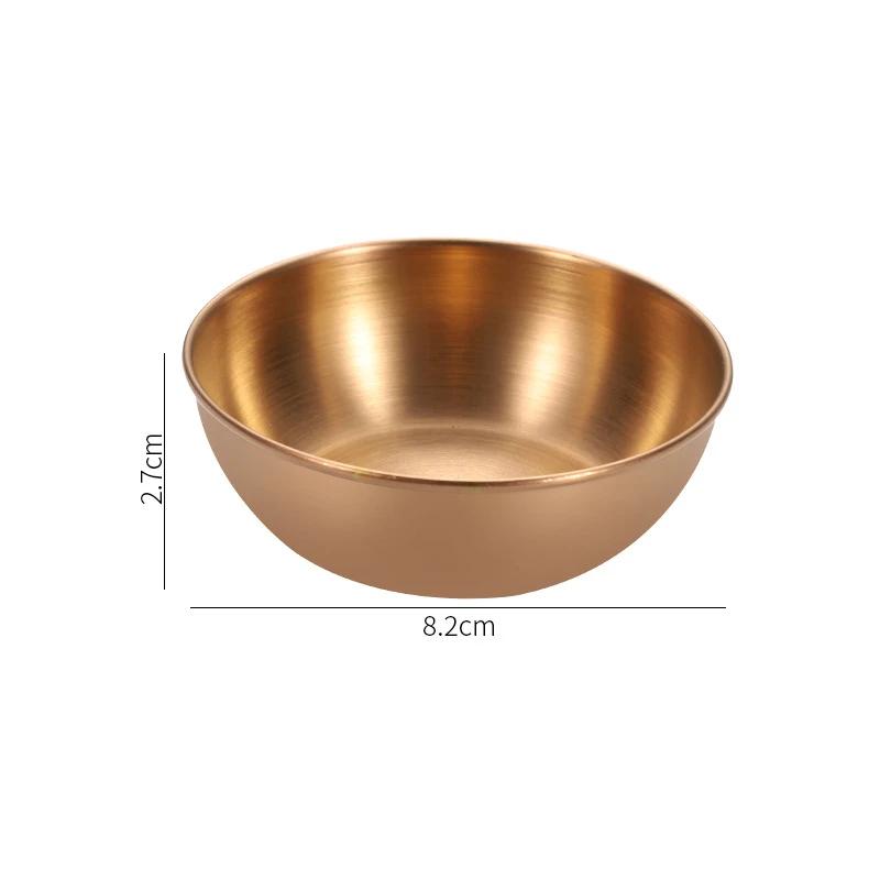 Small Seasoning Dish, Hot Pot Dipping Bowl, Sushi Vinegar Soy Saucer, Appetizer Tray, Round Stainless Steel Container