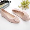 High-quality Soft Leather Wedge Heel Women's Single Shoes Versatile Work Women's Shoes Soft-soled Flat Leather Shoes Lightweight