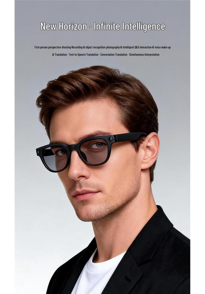 MT3 AI Smart Glasses: Real-time Translation, Video & Photo Capture, Object Recognition, Calls, Music, Bluetooth Retro Earphones