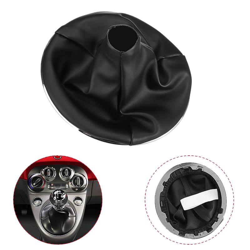 Car Pu Leather Gear Gaiter Gaitor Shift Collar Boot Dust Cover For Fiat 500 500c Panda 2003 - 2006 2007 2008 2009 2010 2011 2012