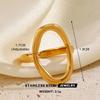 1Pc Stainless Steel Gold Color Rings For Women Waterproof Geometric Open Finger Ring Girls Fashion Daily Jewelry Accessories