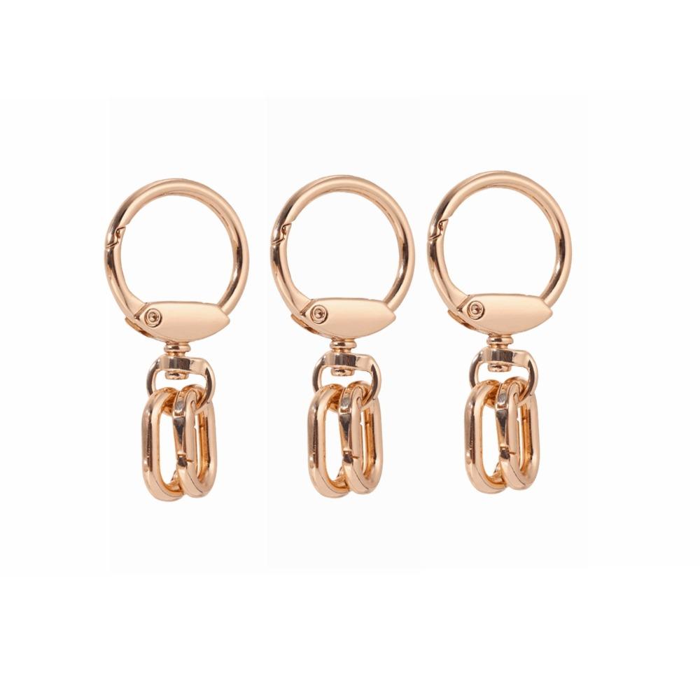 3 шт. Вращающиеся пружинные кольца-крючки с защелкой-карабином, многофункциональные кольца для изготовления ремешков