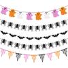 Halloween Hanging Garland Cartoon Ghost Bat Spider Bunting Paper Banner Halloween Party Home Fireplace Decoration Supplies Kids