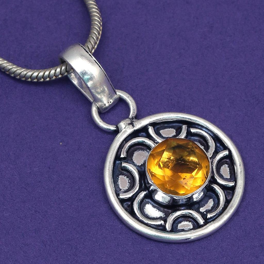 Citrine Set Jewelry Women Pendant Earring Gemstone Earrings Gems Green