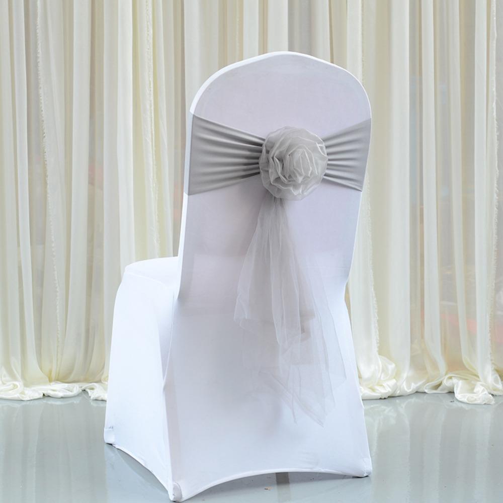 Stretch Chair Bow Tie Ready Made Spandex Stretch Cover Elegant Chair Sashes Banquet Setting