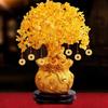 Citrine Money Tree Wealth Ornament for Home or Living Room Decor - Ideal Gift