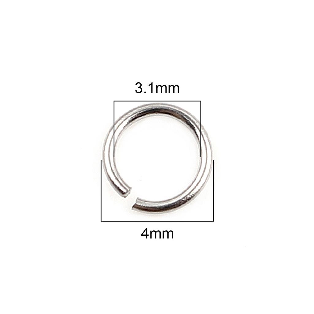 100pcs 0.5mm-1.8mm-4mm-16mm Stainless Steel Open Jump Rings Findings Round Silver Color DIY Making Keychain Necklace Jewelry