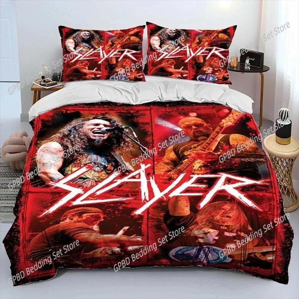 Одеяло 3D-печать Slayer Музыкальная группа Хэви-метал Комплект постельного белья Спальня Мягкий Современный S Удобное Стеганое одеяло