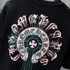 8737 CHROME HEARTS 2025 Летняя новая высококачественная хлопковая футболка с круглым вырезом, свободная, большого размера, для мужчин и женщин, футболка для пары