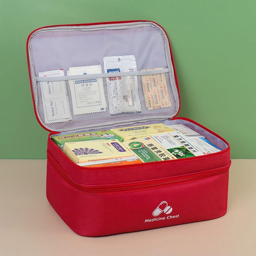 Double Layer Empty Emergency Bag Large Capacity Pill Storage Pouch Pill Bottle Organizer  Outdoor