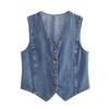 Spring and Autumn Women's Denim Vest Vest Women's Sleeveless Vest Jacket