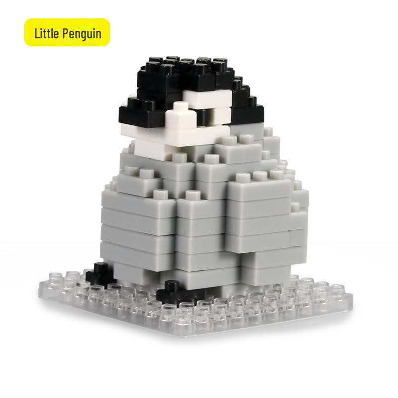 Строительные блоки животных JIKER: Лев, Тигр, Панда, Пингвин - развивающие игрушки для детей с микрочастицами