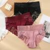 Plus Size Women's Triangle Panties Sexy Underwear Women Lace Mid Waist European Size Underwears L-4XL