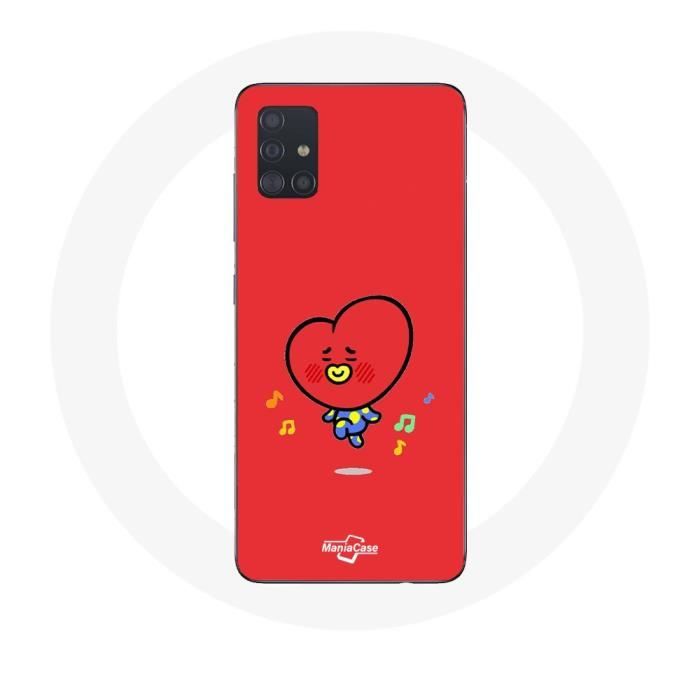 Case for Samsung Galaxy A51 BTS Bangtan Boys BT21 TATA V Red Background