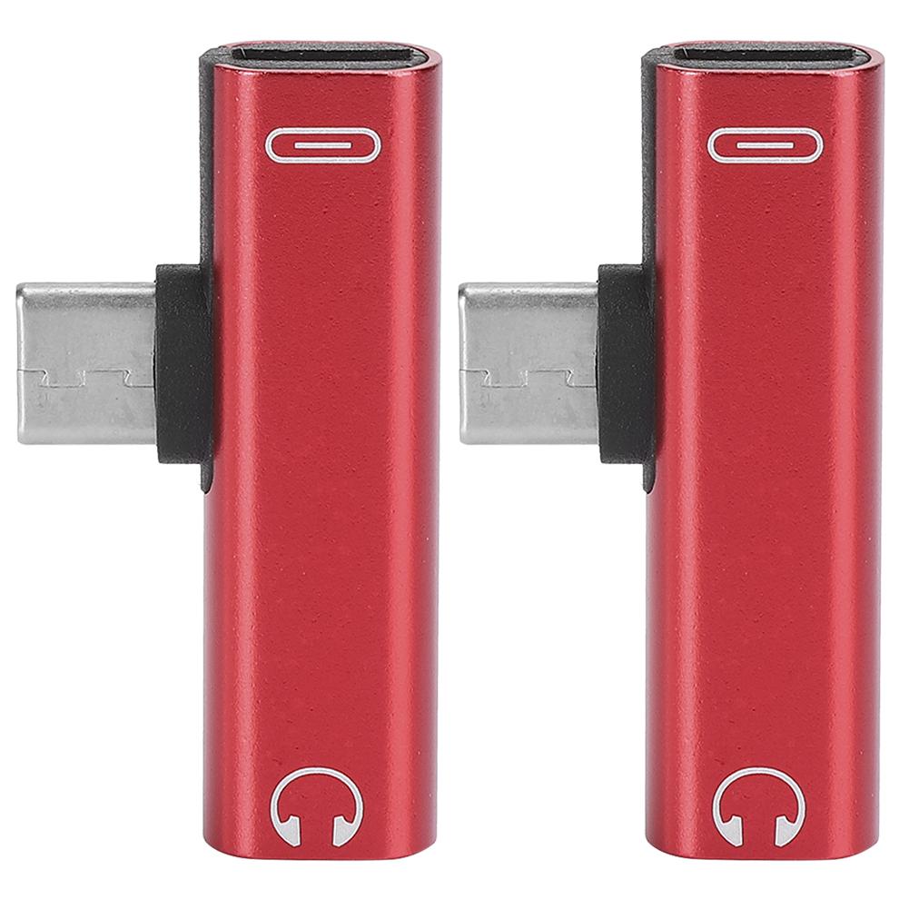 2 шт. 2 в 1 TypeC на 3,5 мм Assist o Кабель Провод Зарядное устройство Гарнитура Распределитель Адаптер(румяна )