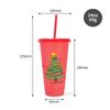 24oz Capacity Cold Drink Cup With Straws Iced Coffee Cup Reusable Straw Cup  Christmas Holiday
