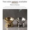 Anti-Spill Ceramic Cat Bowl Cat Shaped Cat Water Bowl Elevated Pet Food Feeder  Cat Drinking