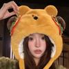 Penguin Winter Plush Hat Cartoon Hamburger Ear Protection Cap Skiing Bear Lei Feng Hat  Autumn