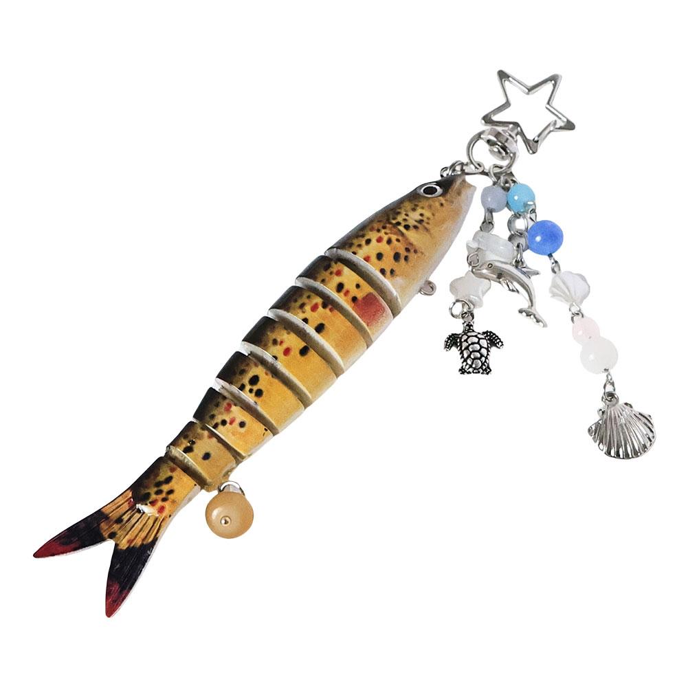 Fish Keychain Acrylic Fishing Lure Keychain Backpack Pendant Fishing Gifts for Men