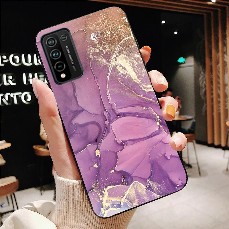 Зеленый, синий, фиолетовый мраморный чехол для телефона для Huawei Honor 50 10X Lite 20 7A 7C 8X 9X Pro 9A 8A 8S 9S 10i 20S 20lite 7X 10 lite