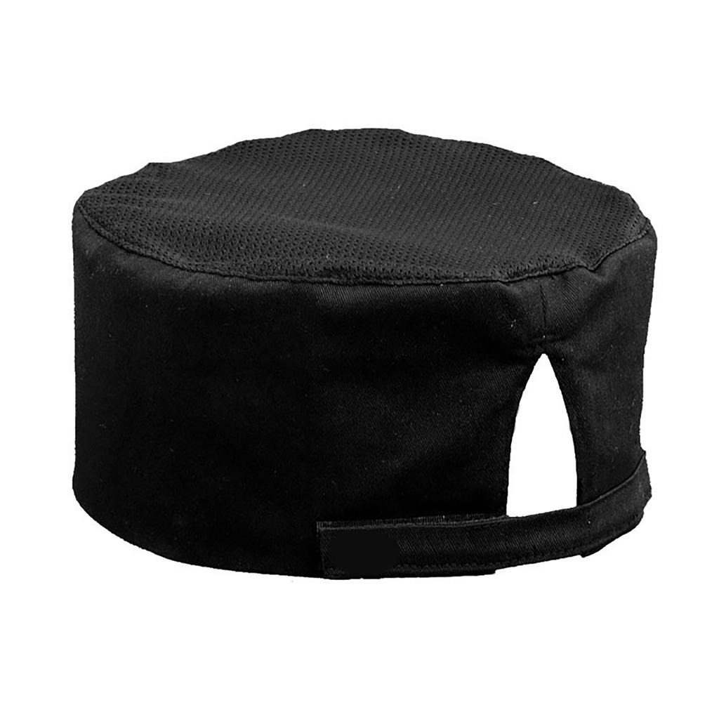 Поварской колпак регулируемого размера, верхнее отверстие, дышащий хлопок, полиэфирное волокно, черная поварская шапка для ресторана