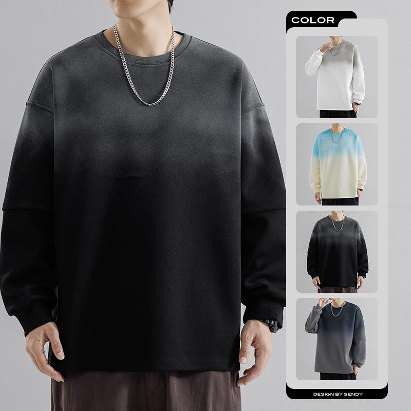 New Crew Neck Men'S Sweater Trendy Brand Spring And Autumn Long-Sleeved Bottoming Shirt Top And Casual Sweater Men'S
