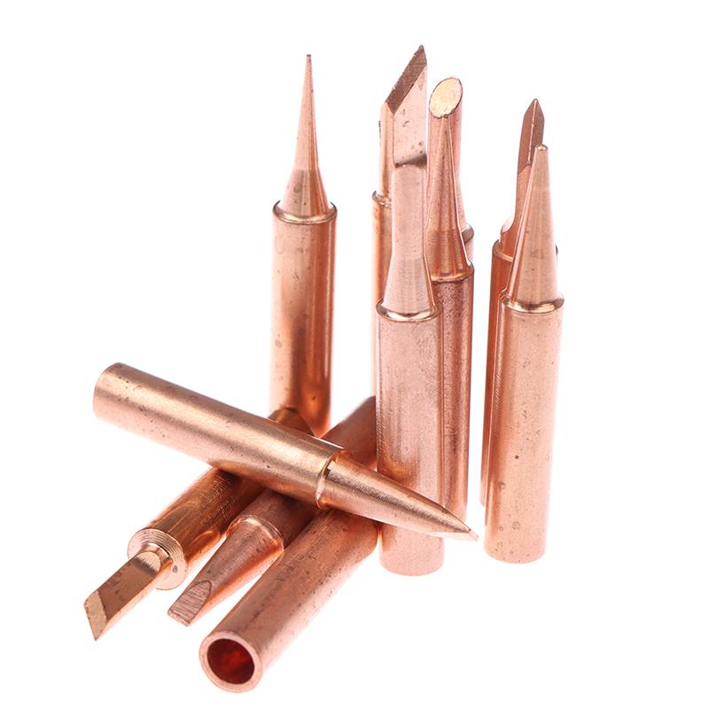 5/6Pcs Pure Copper 900M-T Solder Iron Tip Lead-Free Solder Tip Welding Head