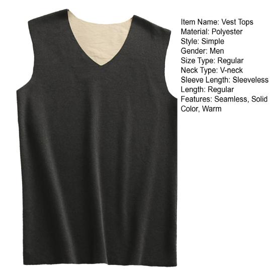 Мужской жилет-топ с V-образным вырезом, без рукавов, термофиксирующий бесшовный дизайн, двусторонний, матовый, ремесленный, пуловер, жилет