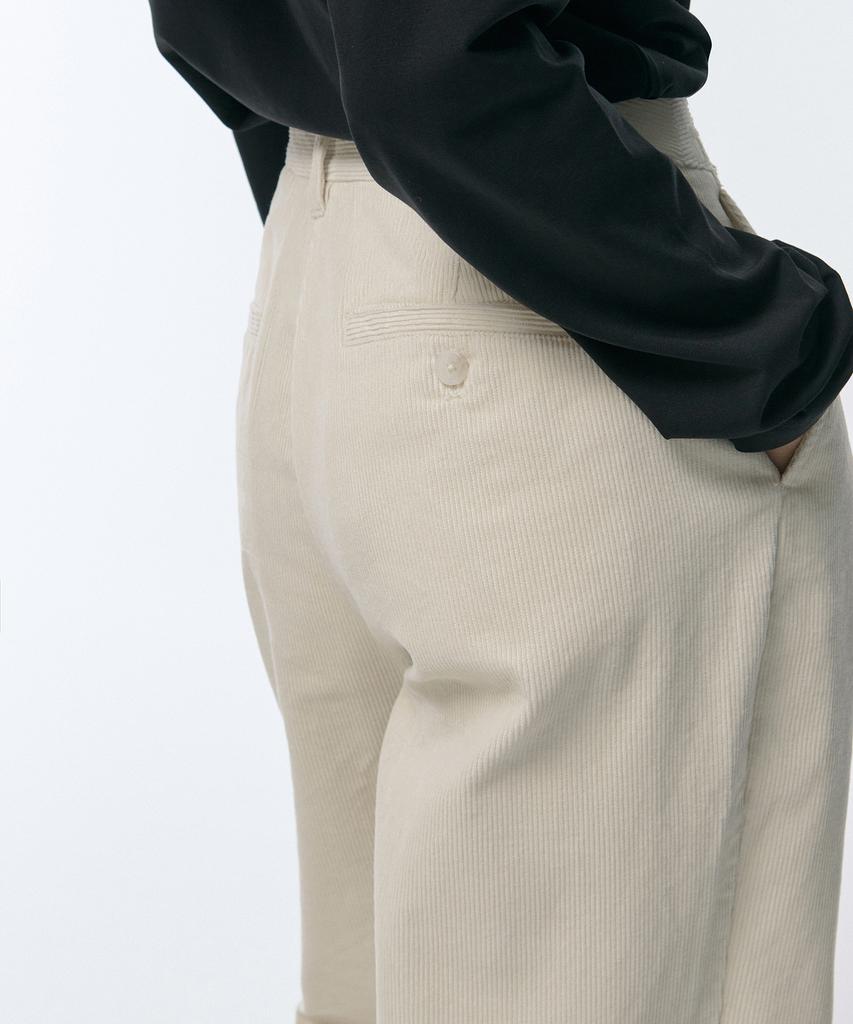 MUSINSA STANDARD WOMAN Женские широкие вельветовые брюки [Кремовый]