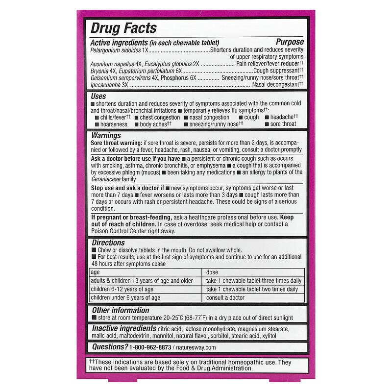 Umcka®, Cold & Flu Relief Chewables, Ages 6+, Orange, 20 Tablets