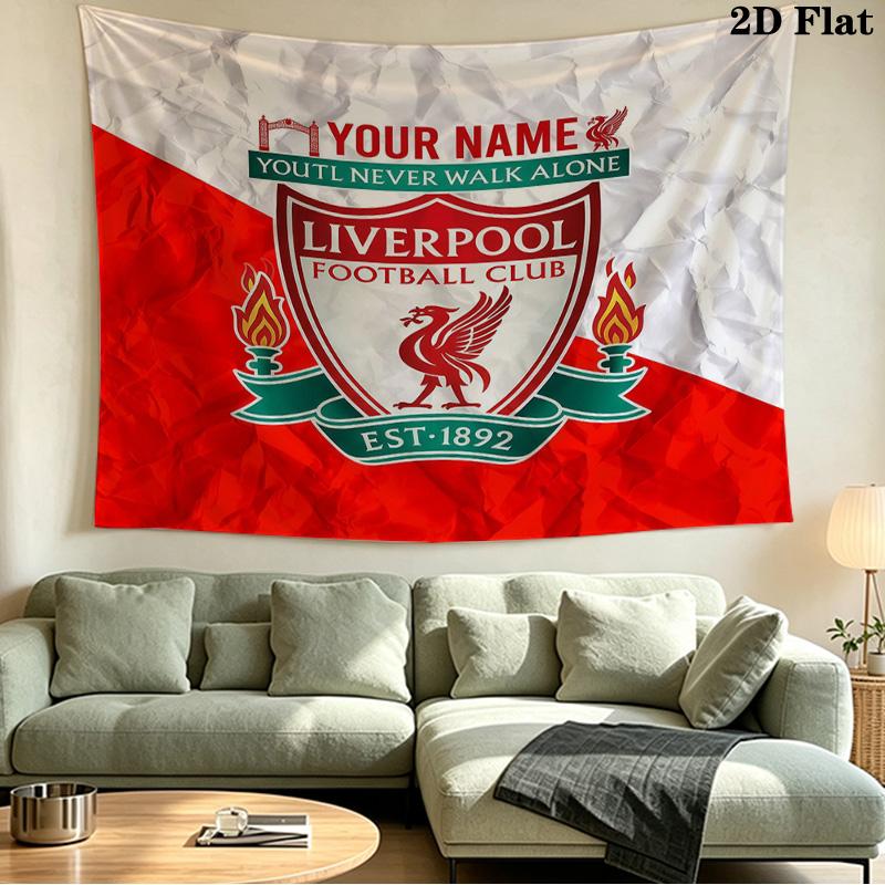 Custom Name Liverpool Printed Tapestry – Wall Hanging for Bedrooms, Dorms, and Home Decor
