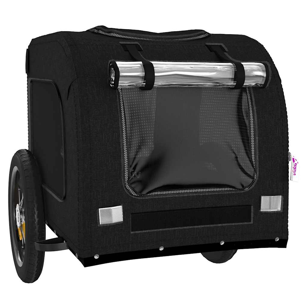 Bicycle Trailer for Dogs Black Oxford Fabric and Iron