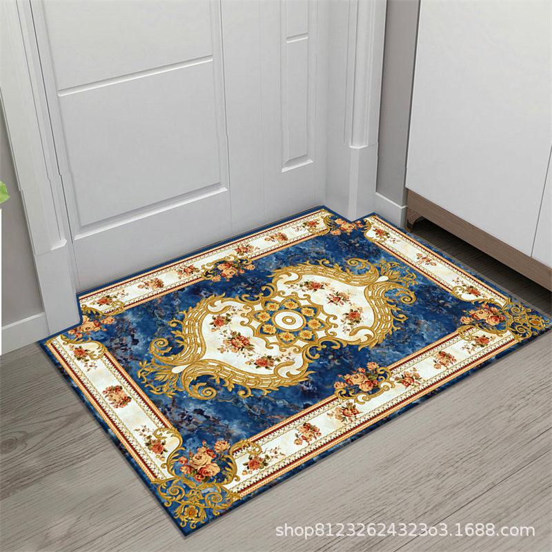 European Style Modern Non-Slip Water-Absorbing Door Mat, Machine Washable Entrance Carpet