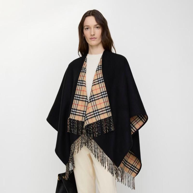 Burberry Двусторонний клетчатый шерстяной кейп