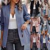 Осень-зима Простой модный повседневный однотонный костюм кардиган куртка женская одежда куртки и пальто женские