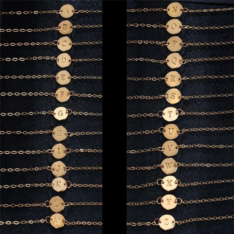 Персонализированные ювелирные изделия, браслет-манжета с 26 буквами, крошечный начальный браслет из нержавеющей стали
