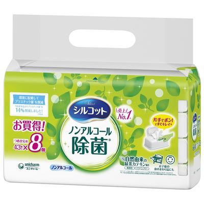 Silcot и Soft Wet Value 344 Сменные салфетки [Толстые листы], Упаковка, Листы, Дезинфицирующие салфетки без спирта,