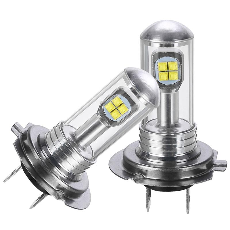 2x H7 80W 3000LM LED Car Headlight Fog DRL Driving Lamp Bulb 6000K White