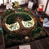 Celtic Tree of Life Carpet with Knot Pattern and Green Leaves Design Suitable for use as an anti-slip for living room bedroom sofas