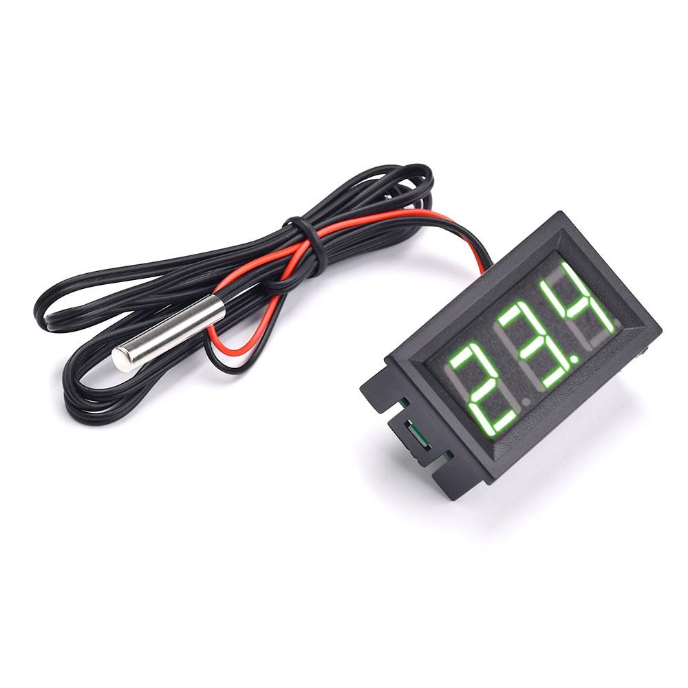 DC 4-30V Mini Digital LED Thermometer for Car Temperature Monitor Panel Meter Measuring Range -50-120°C with Temperature Probe
