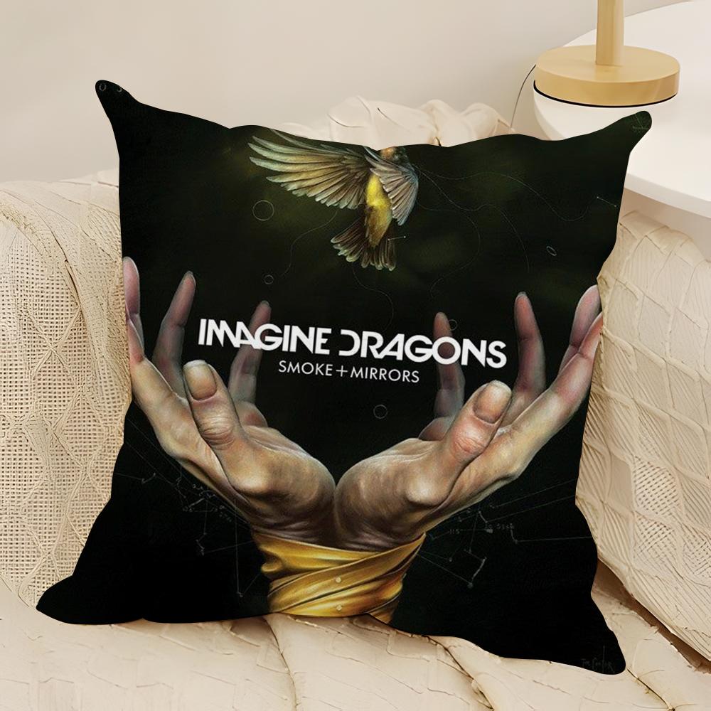 Hot Band IImagine Dragons Pillow Case Natural Linen DoubleSided Printing Sofa Home Decor Cushion Cover