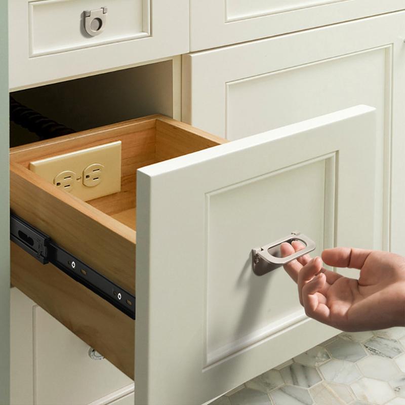 2Pcs Metal Buffer Drawer Slides 8-22" Track Width 45mm Mute Three-Section Rail Sliding Furniture Hardware Fittings