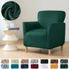 1PC Stretch Spandex Tub Chair Cove Soft Velvet Club Armchair Slipcover Solid Color Single Sofa Cover for Home Bar Counter Hotel