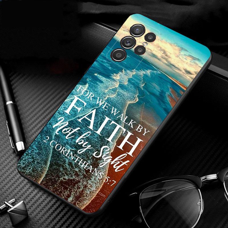 Чехол для телефона Samsung S26 S25 S24 S23 S22 Ultra S23 S22 S25 Plus S24 FE S26Edge Библейский стих Иисус Христианский Чехол