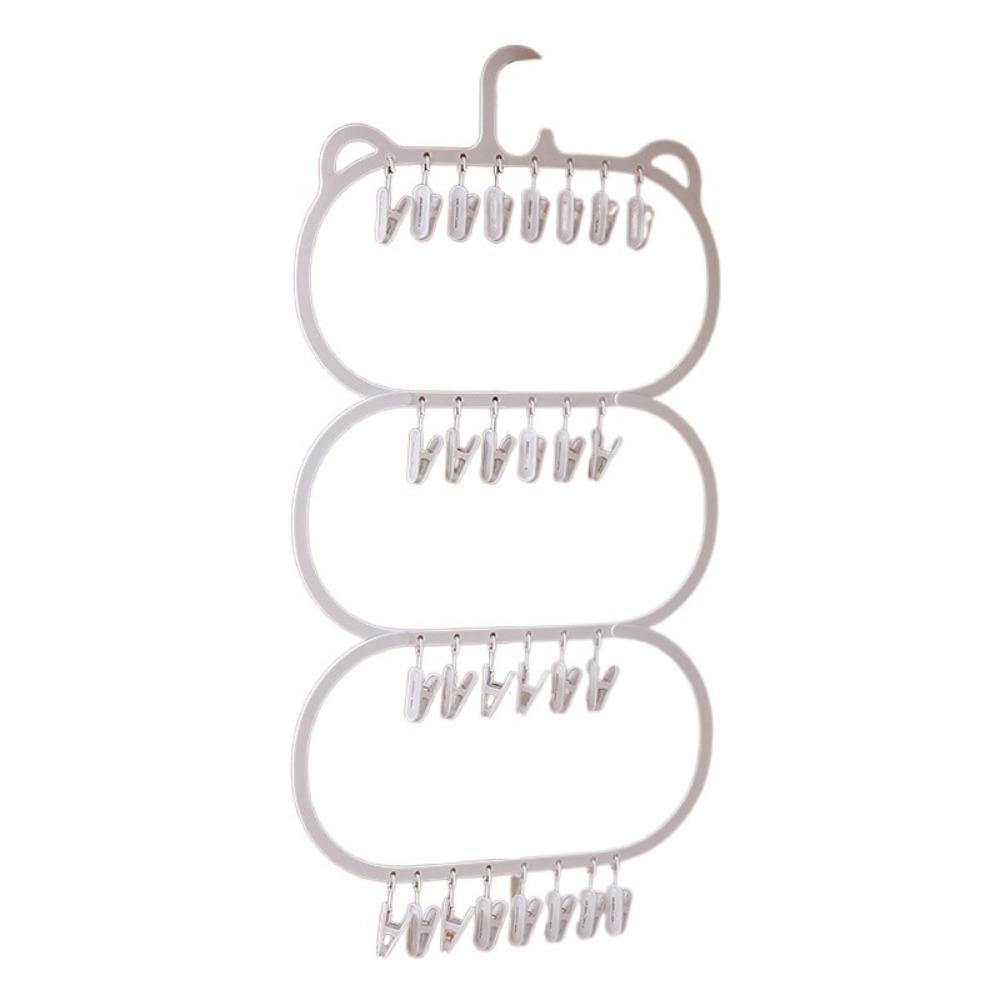 Removable Multi-Clips Drying Hanger Plastic Hanging Drying Rack Socks Drying Hanger  Underwear