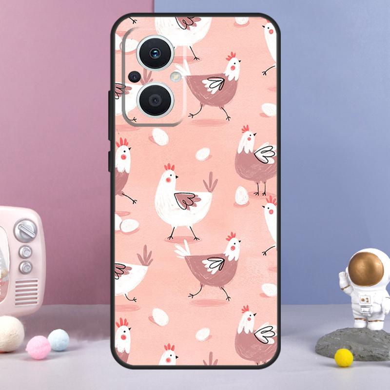 Чехол с рисунком цыпленка для OPPO Reno 12 F 11F 13F 14F 10 11 13 14 Pro 7 8 Lite Чехол OPPO Find X9 X6 X5 X8 Pro