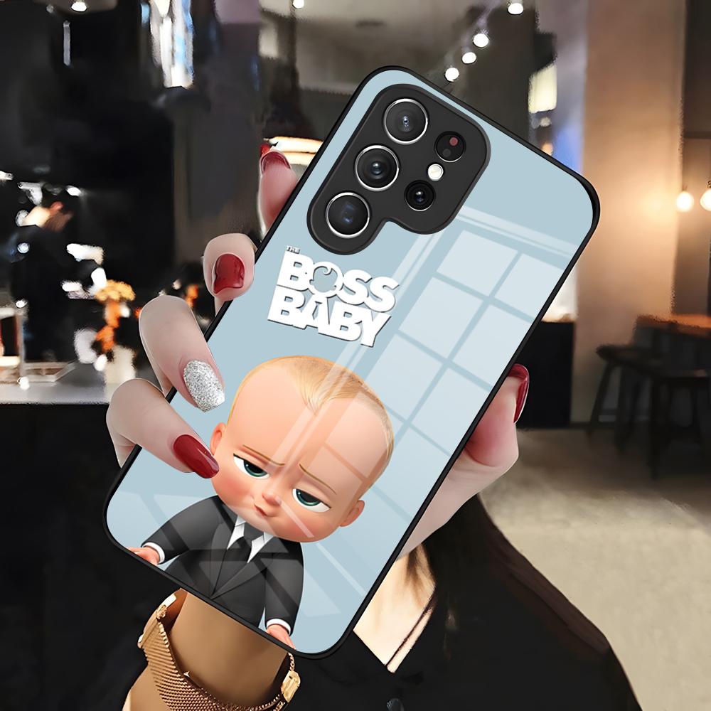 Чехол для телефона Baby B-Boss для Samsung S26 S25 Edge Ultra 24 23 22 21 Ultra Plus Fe A55 56 15 4G 5G Стеклянная крышка