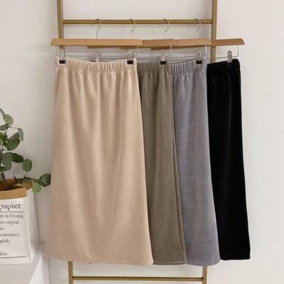 Haven Velvet Ribbed Long Skirt 4color Choden