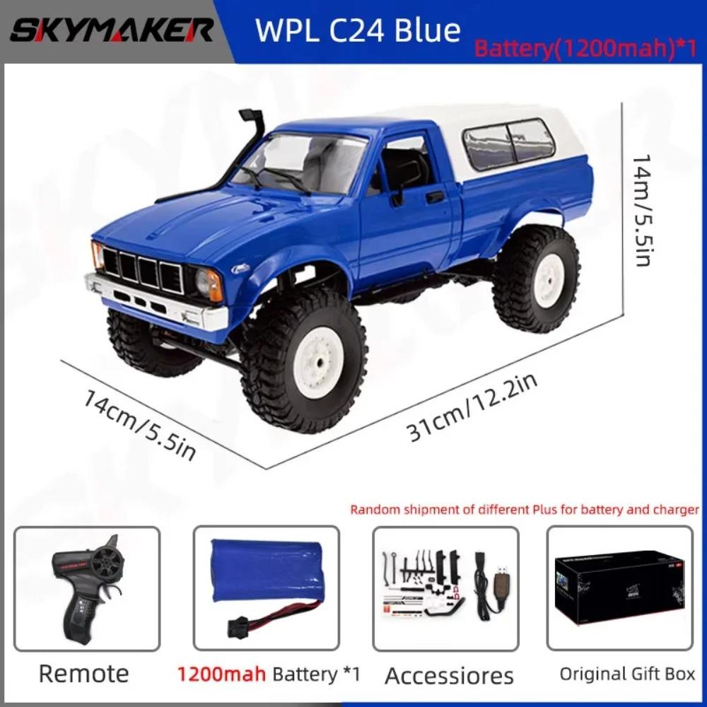 Полномасштабная радиоуправляемая машина WPL C24-1 1:16 2,4G 4WD Rock Crawler электрический багги альпинистский грузовик светодиодный свет на дороге 1/16 для детей подарки игрушки